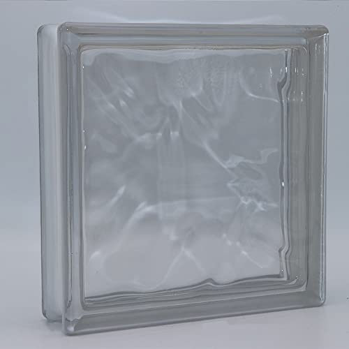Design Brique de verre Nuage clair brillant 19x19x5 cm - 8 pièces