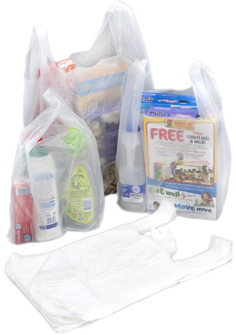 Bag It Plastics 100x Plastic Carrier Bags Vest Style with Handles 10 x 15 x 18 (250x375x450mm) – White Carrier Bags for Shopping, Retail, Grocery & Takeaway
