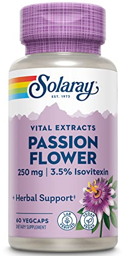 SOLARAY Passion Flower Extract Supplement, 250 mg | 60 Count