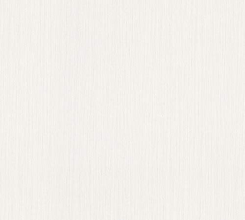 A.S. Création Vliestapete Best of Vlies Tapete Unitapete 10,05 m x 0,53 m metallic weiß Made in Germany 785527 7855-27