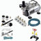 Agora-Tec® Airbrush Komplett-Set EXPERT XVI.1, Komplettsystem für Airbrush, inkl. Kompressor mit 4 bar und 20l/min + 2 Airbrushpistolen mit 0,2 & 0,3 & 0,5 & 0,8mm Nadeln/Düsen + regelbaren 4-fach Luftdruckverteiler + 4-fach Halter + 2 Schläuche + Adapter