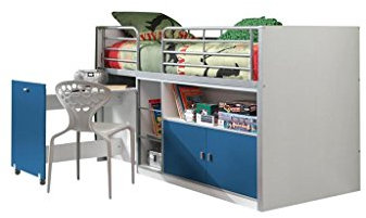 VIPACK BOHS9115 Hochbett Bonny, Circa 207 x 116 x 98 cm, Liegefläche 90 x 200 cm, 15, weiß/rosa