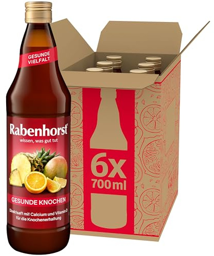 RABENHORST Für gesunde Knochen 6er Pack (6 x 700 ml) | Fruchtiger Saft mit Vitamin D und Calcium in bester Qualität