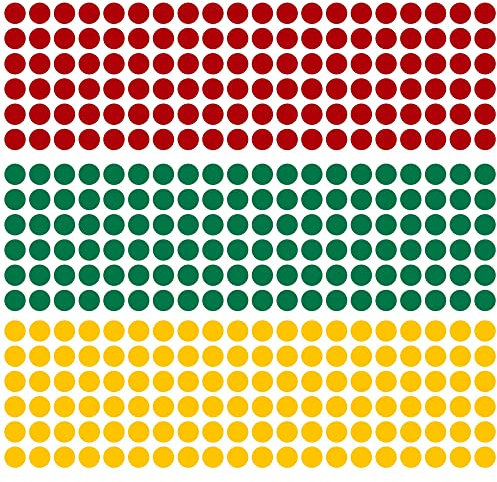 Kleberio® 870 runde Klebepunkte doppelseitig 1 cm (10 mm) 3 Farben: 290 rote, 290 grüne, 290 gelbe selbstklebend wetterfest Markierungspunkt Außenbereich Inventur Identifikation Büro Farbetiketten