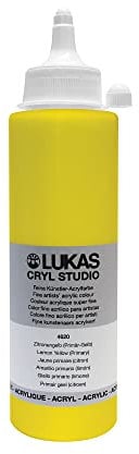 LUKAS Cryl Studio Peinture acrylique de qualité supérieure Jaune citron (jaune primaire) 250 ml