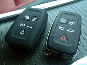 Étui en silicone de qualité pour porte-clés intelligent de type télécommande, à 5 boutons, (noir)