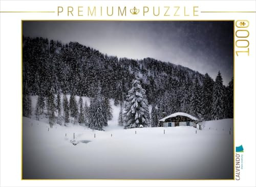 CALVENDO Puzzle Wintermärchen HEMMERSUPPENALM VIII (schwarz) | 1000 Teile Lege-Größe 64 x 48 cm Foto-Puzzle für glückliche Stunden