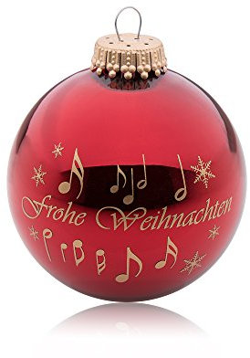 mugesh Weihnachtskugel Frohe Weihnachten 7 cm - Schönes Geschenk für Musiker