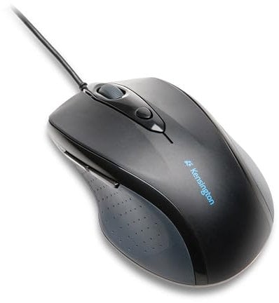 Kensington kabelgebundene ergonomische Full-Size-Maus, Pro Fit Computermaus mit Kabel für Laptop, Desktop und Gaming, USB 3.0 Verbindung und Scrollrad, Für PC, Mac, Chromebook, Schwarz, K72369EU