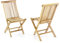 Divero 2er Set Klappstuhl Panama aus Teakholz, unbehandelt – Farbe: Natur-Braun
