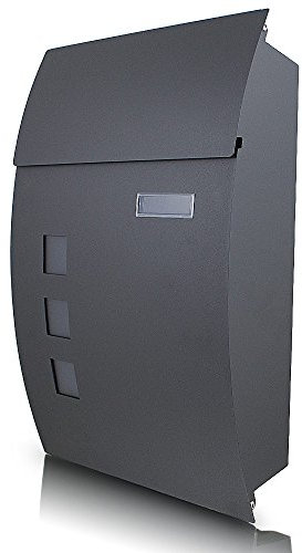 Wandbriefkasten Post Briefkasten Briefkastenanlage Letterbox, Dunkelgrau Anthrazit