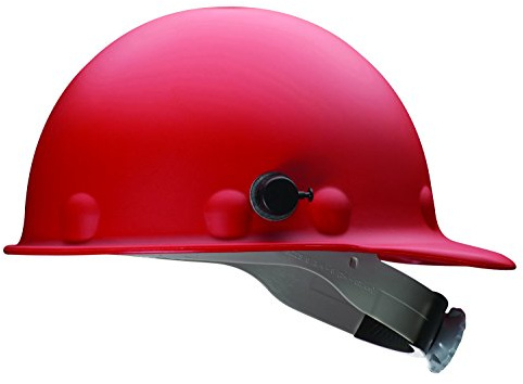 Fibre-Metal by Honeywell P2AQRW15A000 Super Eight Fiber Glass Cap Style Ratchet Hard Hat with Quick-Lok, Red, Medium