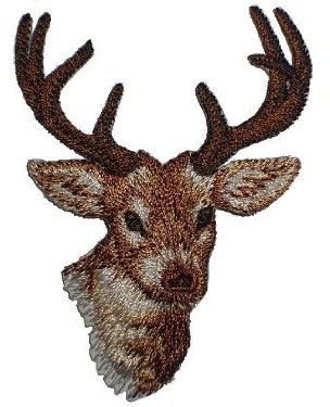 alles-meine.de GmbH Hirsch - 5,4 cm * 7,2 cm - Bügelbild/REH Waldtiere Rehe - Jagd Trachten - Aufnäher Applikation - Patch Aufbügler - Rehe Tracht - Hirsche - Waldtier - Elch K..