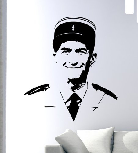 PrimeStick Wandtattoo Wandaufkleber Louis de Funès #128A schwarz 60cm x 65cm (RAL9005)