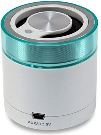 Conceptronic CLLSPK30BTW- altavoz estéreo para viaje con Bluetooth 3.0, color verde turquesa y blanco perlado