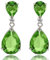 [RIVA CELEBOX] TRÄNE Gestochen Ohrhänger Ohrringe mit Tropfenschliff Edelstein Zirkonia CZ [Peridot] in 18K Weißes Gold Vergoldet, Promi inspiriert von Angelina Jolie