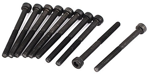 sourcing map 10 Stück Zylinderschrauben M3 x 35mm Legierter Stahl Sechskantschraube Teilgewindebolzen Innensechskant Schrauben Schwarz