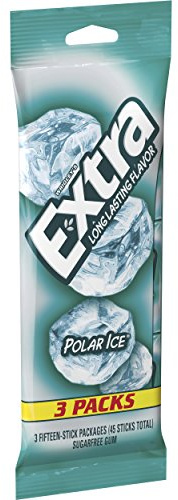 Wrigleys Extra Polar Ice Sugarfree Chewing Gum 3 x 15 Stick Multipack