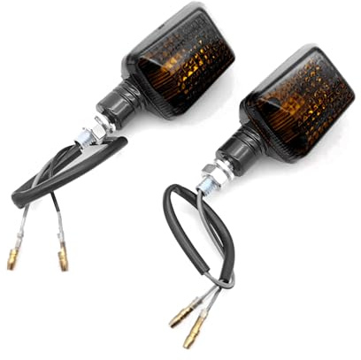 BIKE IT Motorcycle Indicators Short Stem Mini Indicators With Black Body And Smoked Lens