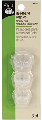 Dritz 467–61 Haarband Knebelknöpfe, transparent (3er-Pack)