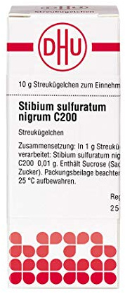 DHU Stibium sulfuratum nigrum C200 Streukügelchen, 10 g Globuli
