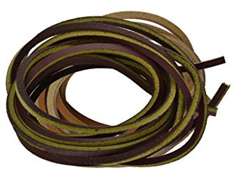 Lacci in cuoio giallo marrone per scarpe, stivali, boots 120 cm