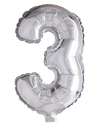 Grabo XXL Riesen Zahlen Folienballon 102 cm (40) Farbauswahl – Perfekte Deko für Geburtstage, Jubiläen & Feiern – Happy Birthday Party-Highlight - für Helium und Luft! Wiederverwendbar! (Silber, 3)