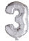 Grabo XXL Riesen Zahlen Folienballon 102 cm (40) Farbauswahl – Perfekte Deko für Geburtstage, Jubiläen & Feiern – Happy Birthday Party-Highlight - für Helium und Luft! Wiederverwendbar! (Silber, 3)