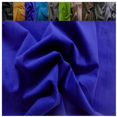 Fabrics-City royalblau Samtstoff Hocker Baumwollsamt Velvet Samt Stoff Meterware ab 50cm Velours zum Nähen Kleben Dekostoff Polsterstoff Möbelstoff Bastelstoff für Nähprojekte Heimtextilien, 3463