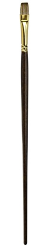 Winsor & Newton Monarch Flat Long Handle Brush, Size 8,Brown