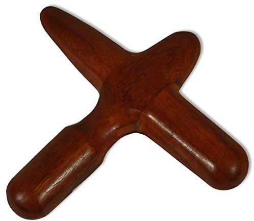 Massagehölzer Massageroller aus Hartholz - Echte Handarbeit - Deuserstab (14304 - Massage Kreuz (ca. 10 x 9 x 2 cm))