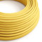 creative cables - Cavo Elettrico rotondo rivestito in tessuto effetto Seta Tinta Unita Giallo RM10-5 Metri, 2x0.75