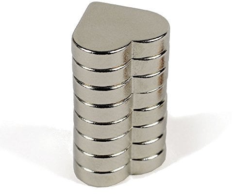 HAB & GUT -MC000-H- 8X Magnet-Herz, 15x3mm, Neodym - N40 - sehr Starke Anziehung, Silber