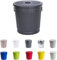 Jinfa Cubo metalico cenizas cubo de basura exterior con asas y tapa | Negro | Capacidad: 35 litros