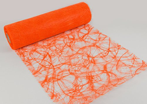 Protinam Tischläufer, 30 cm breit, 20 m lang, Orange, Einfarbig, Polyester