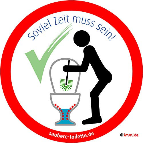 immi 4x Klobürste benutzen, Soviel Zeit muss sein Aufkleber, 95mmØ