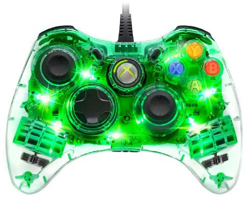 Manette filaire afterglow pdp pour xbox 360 - modèle vert