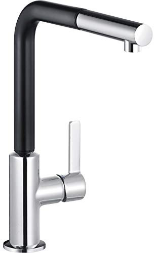 Kludi L-INE S 408518775 LINE-S Spültisch-Einhandmischer DN 15 Schwarzmatt, chrom/schwarz