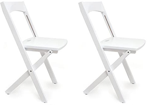 Arredamenti Italia Klappstuhl 660 Diana, Buchenholz, weiß lackiert, 2er-Pack