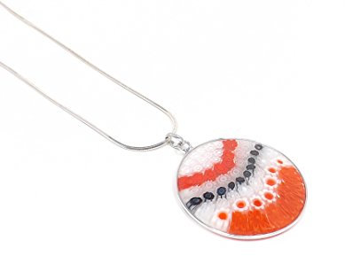 Remi Bijou Wunderschöne 925 Sterling Silber Halskette + Anhänger 'Murano Glas' aus Venedig Italien Handarbeit Rot (26 mm)