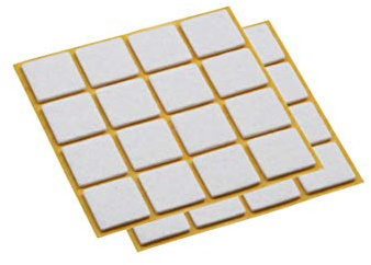 Metafranc Filz-Gleiter 32 x 32 mm - selbstklebend - weiß - 30 Stück - Effektiver Schutz Ihrer Möbel & Stühle / Möbelgleiter-Set für empfindliche Böden / Stuhlgleiter / Bodengleiter / 644996