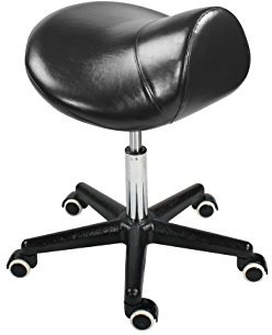 Master Massage Sattelhocker Sattel Hocker Rollhocker Drehhocker Arbeitshocker Praxishocker Kosmetikhocker Hocker (Schwarz)