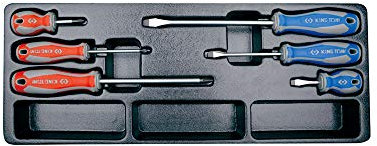 KING TONY 931006MR Thermoformé de Tournevis à Fente et Phillips®, Set de 6