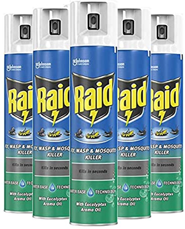 Raid Protector Fly, Wasp and Mosquito Killer 300 ml (Packof 6)
