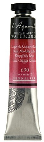 SENNELIER L'Aquarelle French Watercolor, 21ml Tube, S2 Rose Madder Lake