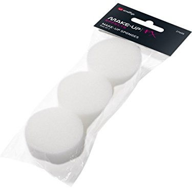 Smiffys Make-Up FX Essentials, Foam Cosmetic Sponges, White, 3Pk Halloween