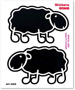 4R Quattroerre.it 6129 Aufkleber Sticker Bomb Schaf, 10 x 12 cm