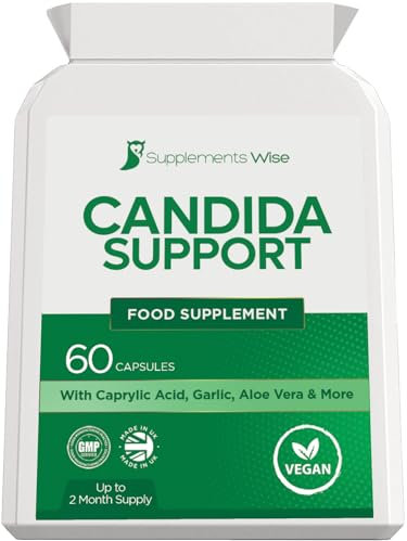 Candida Support - BV Treatment for Ladies, Candida Cleanse for Thrush and Yeast Infections, Caprylic Acid, Garlic, Gut Health & Vaginal Probiotics Supplement - Pessary, Cream Alternative - 60 Capsules