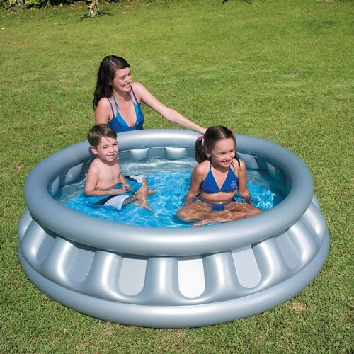 Bestway LARGE SWIMMING POOL KIDS SPACE SHIP INFLATABLE CHILDREN PADDLING FREE HAND PUMP