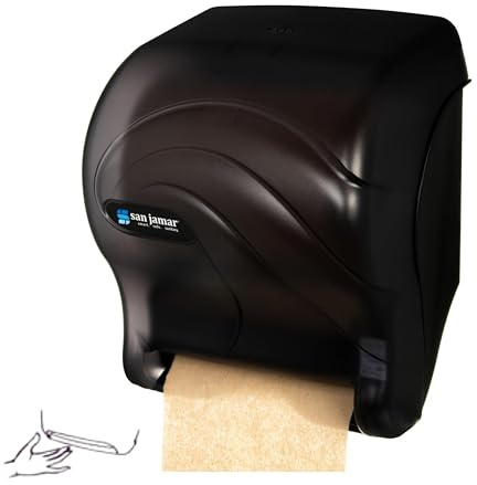 San Jamar Ocean Essence Tear-N-Dry Paper Towel Dispenser, Storage Solution for Bathroom and Kitchen, 14.44 x 11.75 x 9.13, 1 Count, Black Pearl